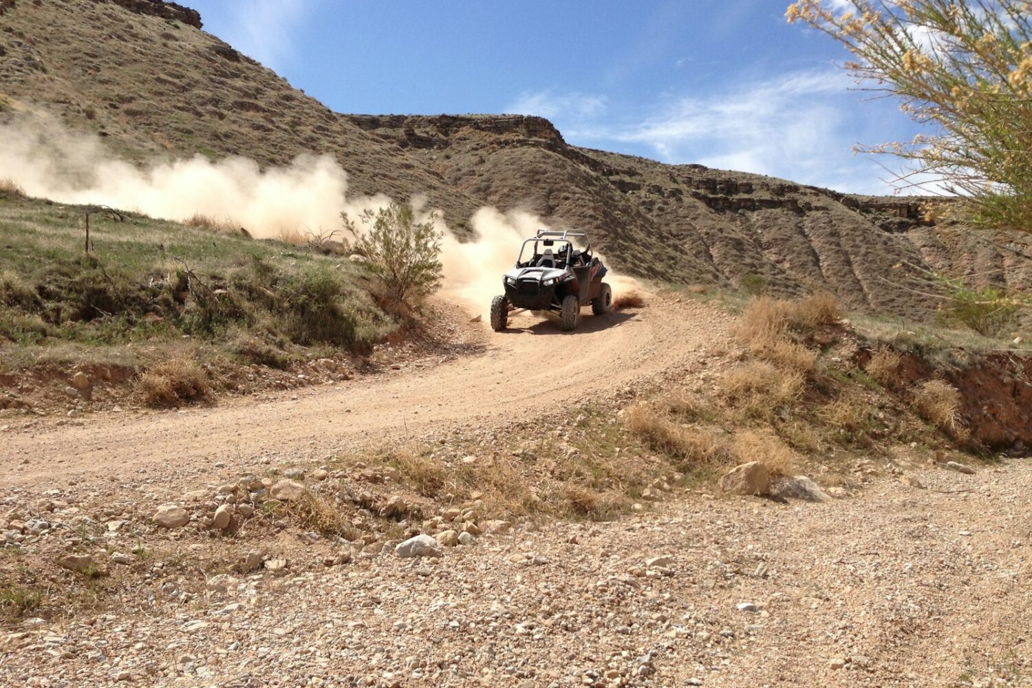 Buggy sur une piste du désert Buggy sur une piste du désert